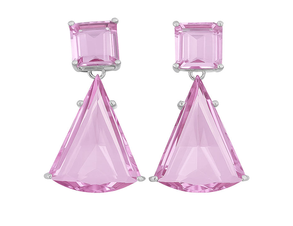 Pink 22KT-SILVER polished hand made earring