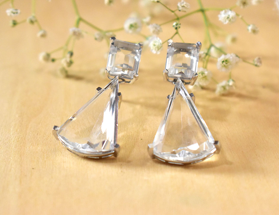 White, 22KT-SILVER Polished Earring