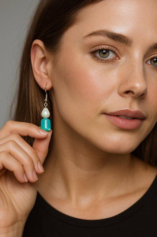 Beaded dangle earings,Crystal Teardrop fashion earings| FRENCH WIRE | Combo Offer