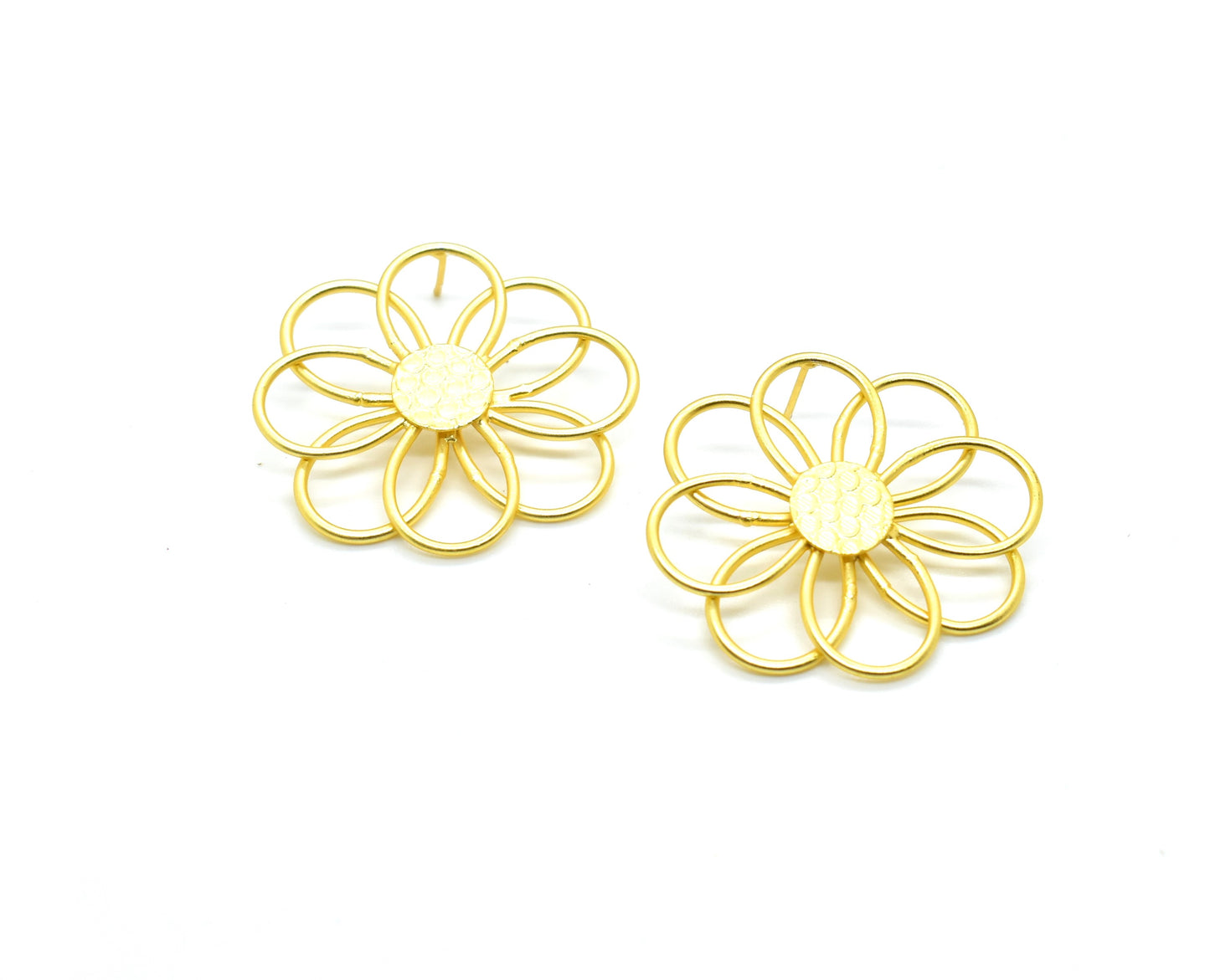 Geomatric design fusion earings | Golden | Screw Type