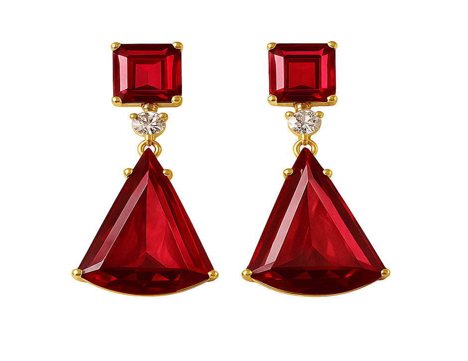 Maroon, 22KT Gold Finish