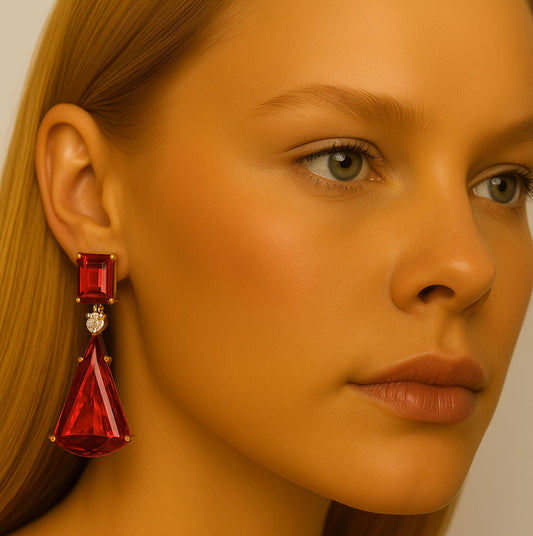 Maroon, 22KT Gold Finish