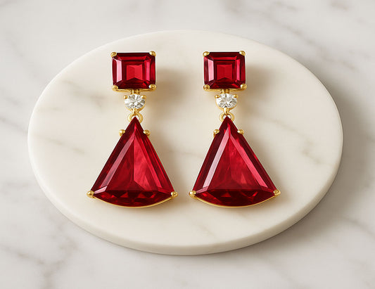 Maroon, 22KT Gold Finish