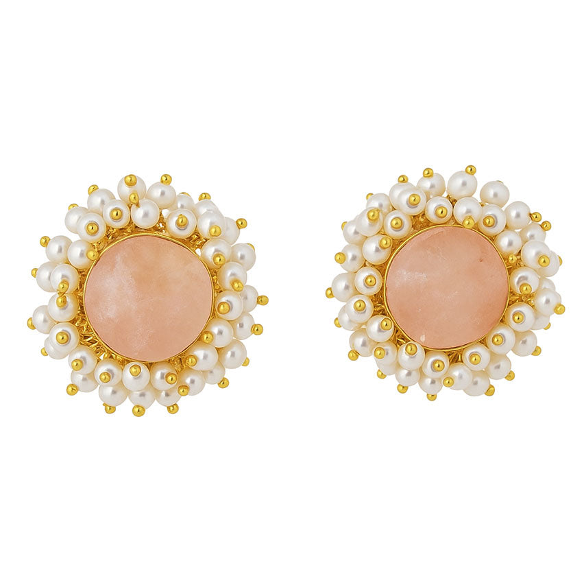 Elegant Daily Wear Studs | LIGHT PEACH