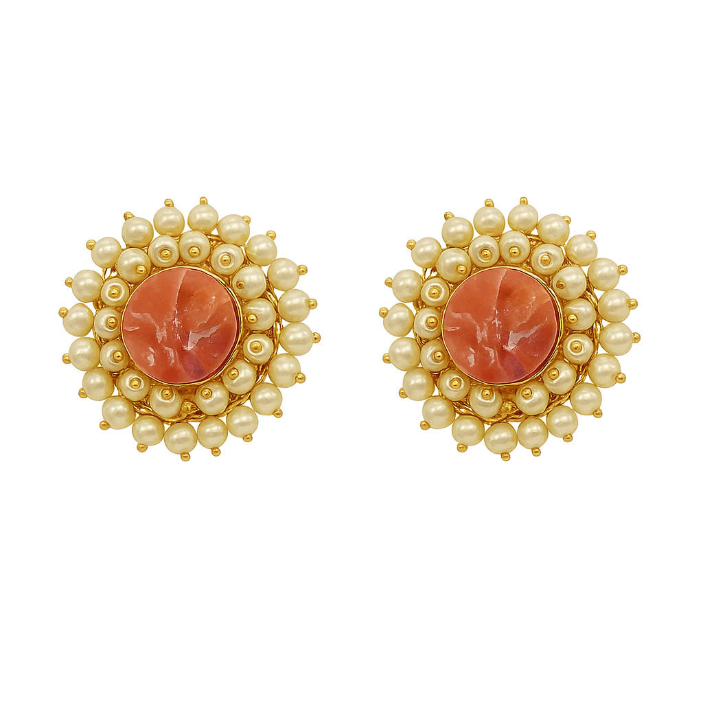 Elegant Daily Wear Studs | ORANGE