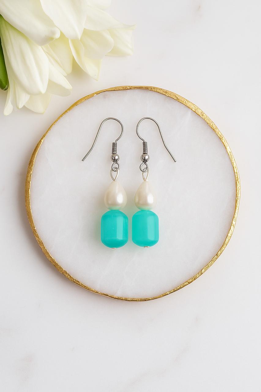 Beaded dangle earings,Crystal Teardrop| FRENCH WIRE | Triplet Offer