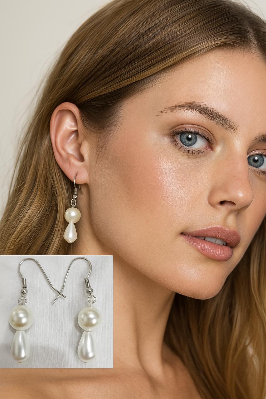 Beaded dangle earings,Crystal Teardrop| FRENCH WIRE | Triplet Offer