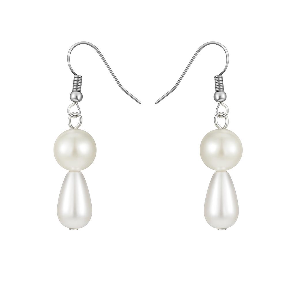 Tear Drop pearl earings,Crystal Teardrop| FRENCH WIRE | Triplet Offer