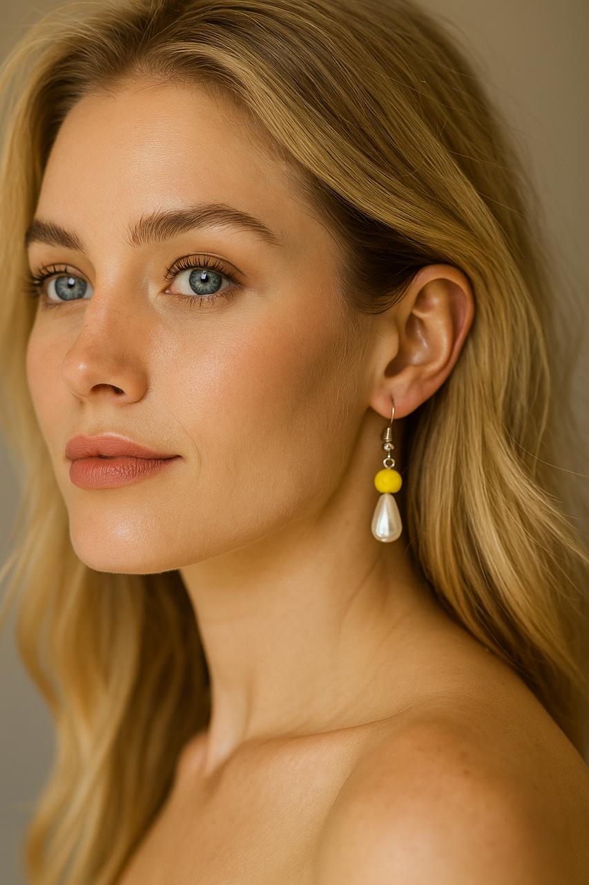 Beaded dangle earings,Crystal Teardrop| FRENCH WIRE | Triplet Offer