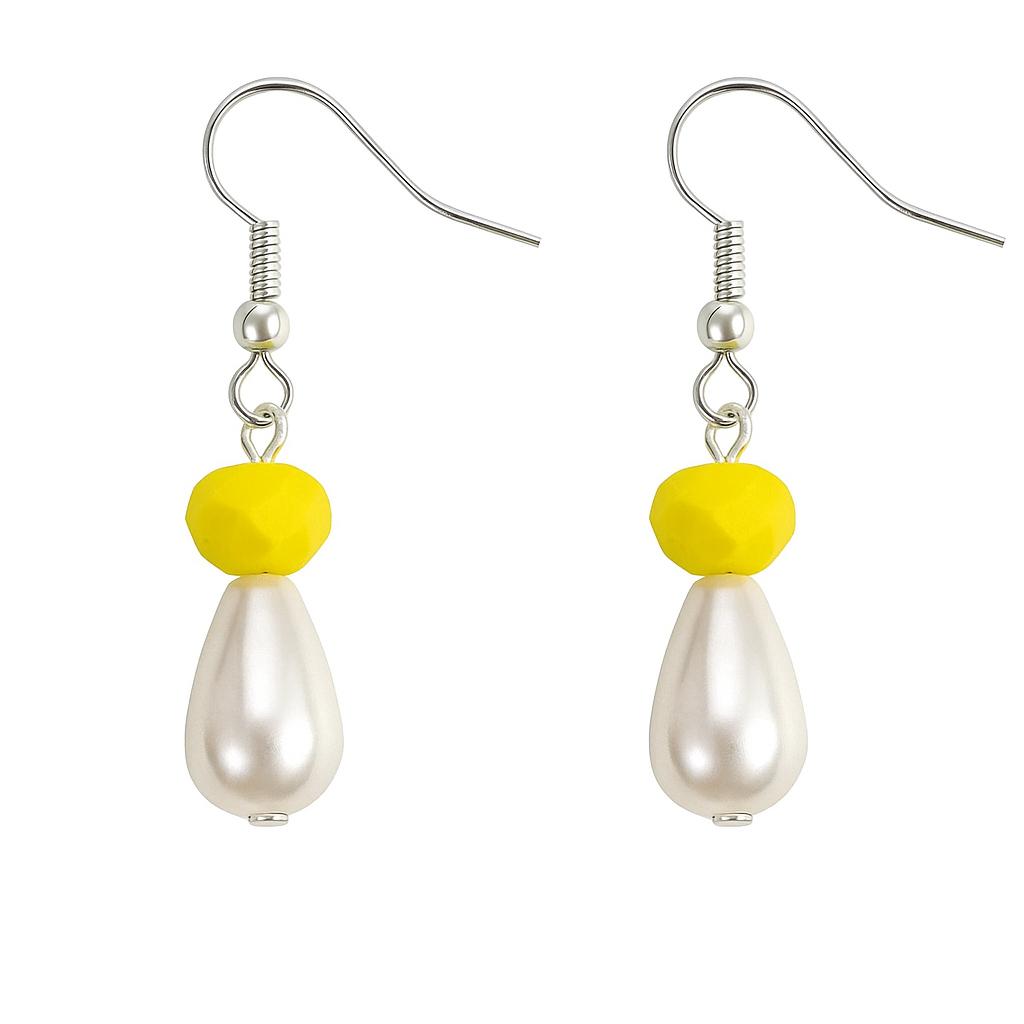 Beaded dangle earings,Crystal Teardrop| FRENCH WIRE | Triplet Offer