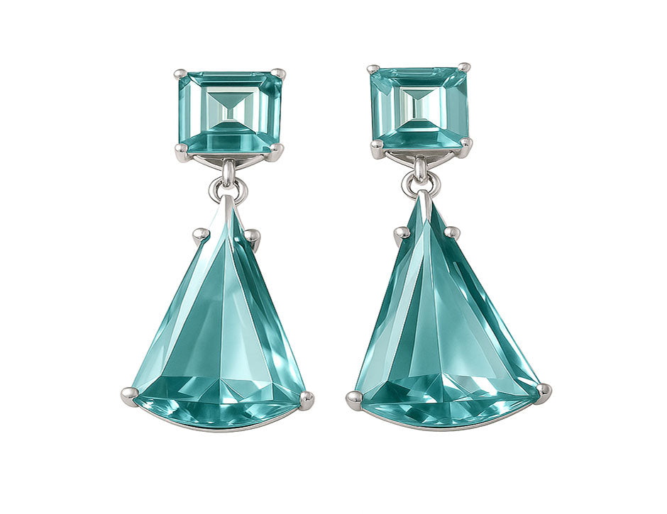 Hand made with a 22KT-SILVER Crystal Earnings