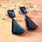 Dark Blue, 22KT-SILVER polished Earring