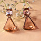 Light Brown, 22KT-SILVER Polished Earring