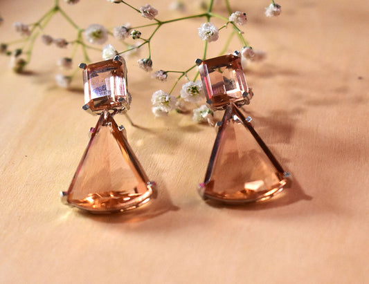 Light Brown, 22KT-SILVER Polished Earring