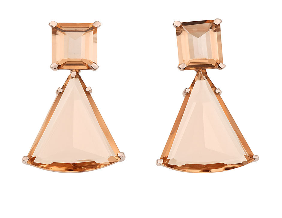 Light Brown, 22KT-SILVER Polished Earring