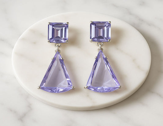 Lavender, 22KT-SILVER Polished Earring