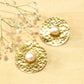 Geomatric design fusion earings | Golden | Screw Type