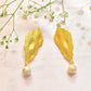 Geomatric design fusion earings | Golden | Screw Type