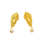 Geomatric design fusion earings | Golden | Screw Type