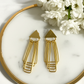 Geomatric design fusion earings | Golden | Screw Type