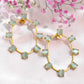 Geomatric design fusion earings | Golden | Screw Type
