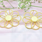 Geomatric design fusion earings | Golden | Screw Type