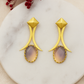 Geomatric design fusion earings | GEMSTONE | Screw Type