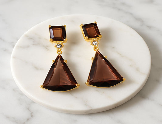 Brown, 22KT Gold Finish