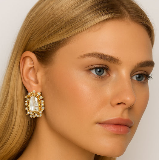 Elegant Daily Wear Studs | White Color