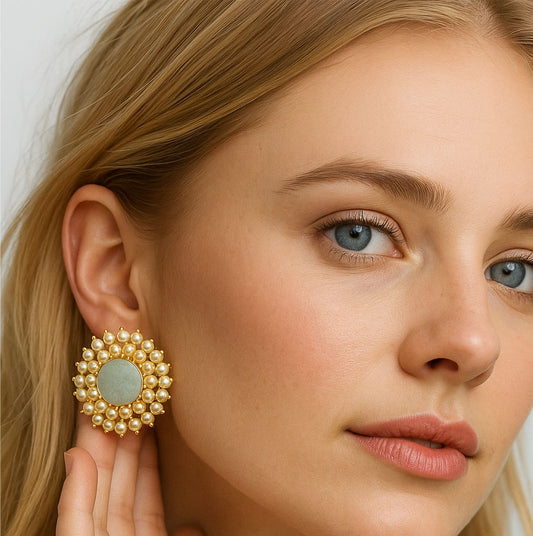 Elegant Daily Wear Studs | MINT GREEN