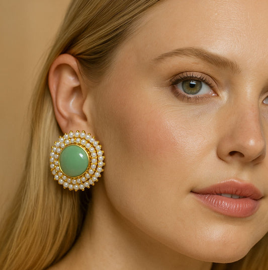Elegant Daily Wear Studs | MINT GREEN