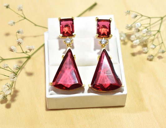 Maroon, 22KT Gold Finish