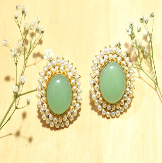 Elegant Daily Wear Studs | MINT GREEN
