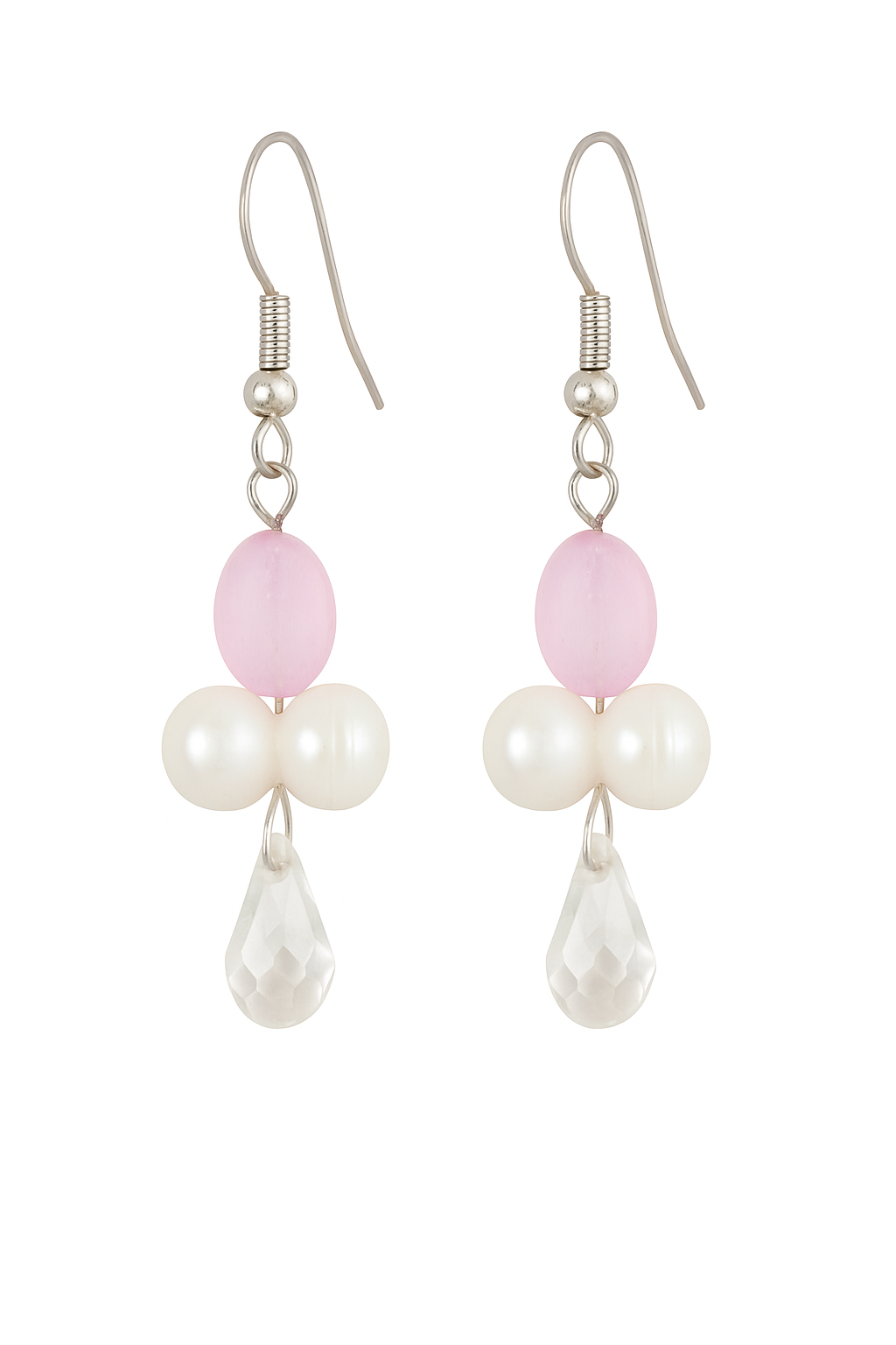 WHITE PINK | Contemporary Jewelry | Handmade Pearl Light Weight Earing