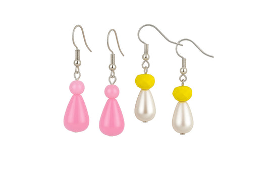 Beaded dangle earings,Crystal Teardrop fashion earings| FRENCH WIRE | Combo Offer