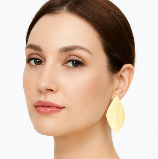 Geomatric design fusion earings | Golden | Screw Type
