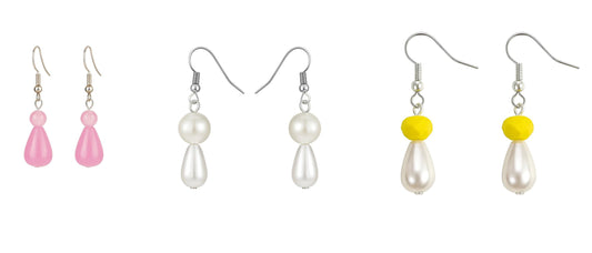 Beaded dangle earings,Crystal Teardrop| FRENCH WIRE | Triplet Offer